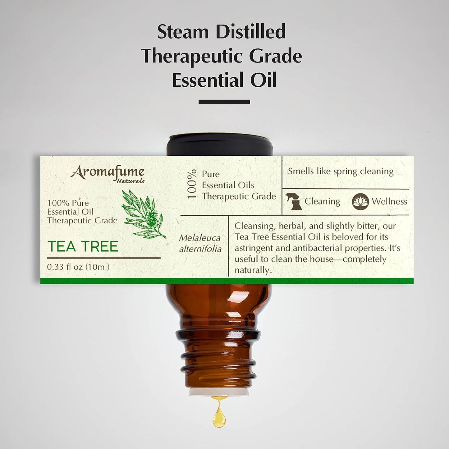 AROMAFUME Tea Tree Essential Oil - 100% Natural, Therapeutic Grade Essential Oils - Pure, Healing Aromatherapy Oil for Home Diffusers - Gifts for Her 10ml
