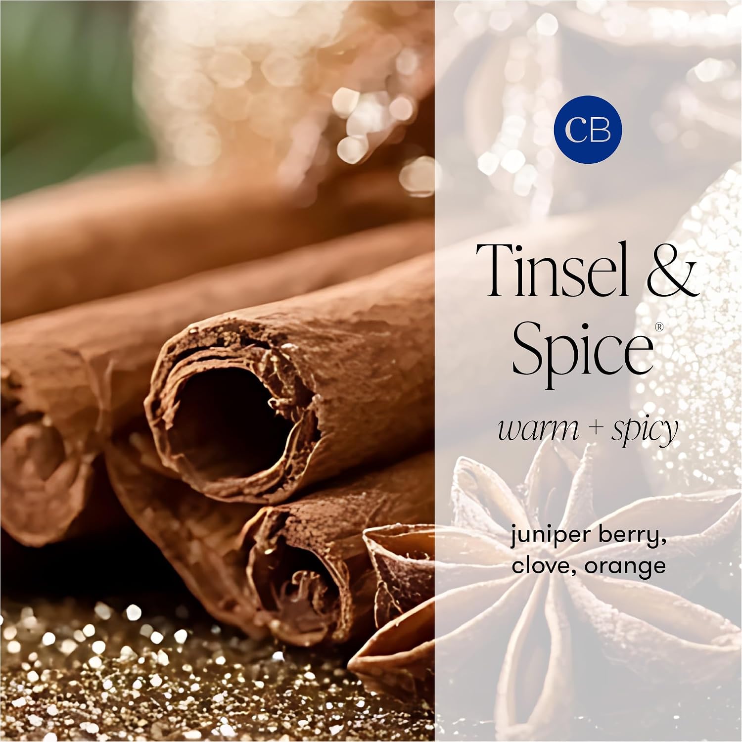Capri Blue Signature Glam Jar Candle - Long Lasting Soy Wax Blend - Glitter Candles for Home Scented with Luxury Holiday Scents (Tinsel & Spice, 19 oz)