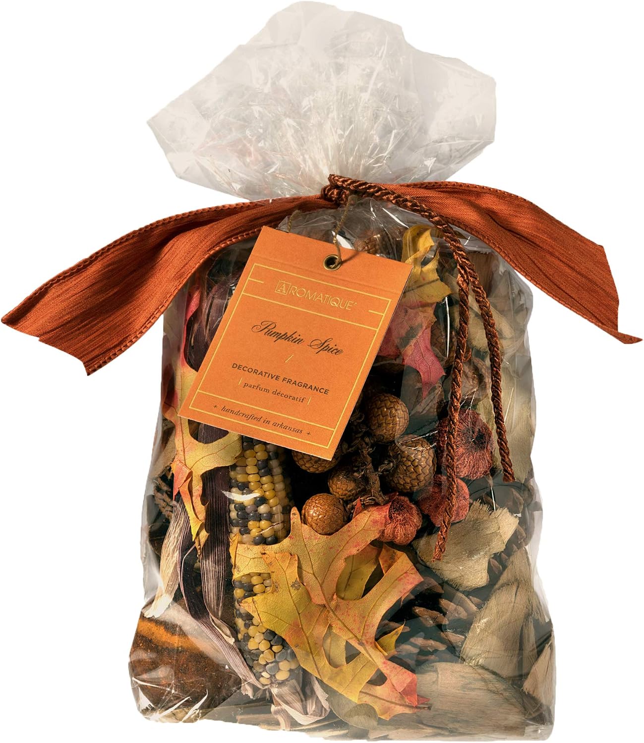 Aromatique Pumpkin Spice Potpourri Bag 11oz - Decorative Home Fragrance, Perfect Fall Decoration Long Lasting Room Air Freshener Deodorizer Sachet Botanicals or Catchall Bowl Filler Decor Centerpiece