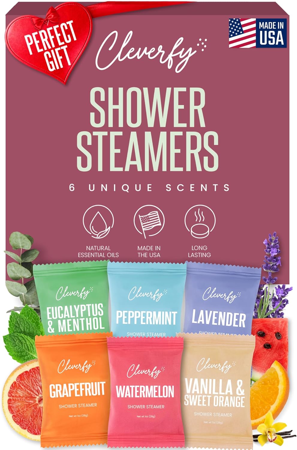 Cleverfy Shower Steamers Aromatherapy for Women and Men – 6 x 18 Pack