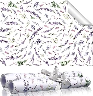 BBTO 20 Sheet Lavender Scented Drawer Liners for Dressers 15.8" x 22" Lavender Scented Fragrant Cabinet Paper Liners Non Adhesive Drawer Paper Mats for Bedroom Home Closet Shelves