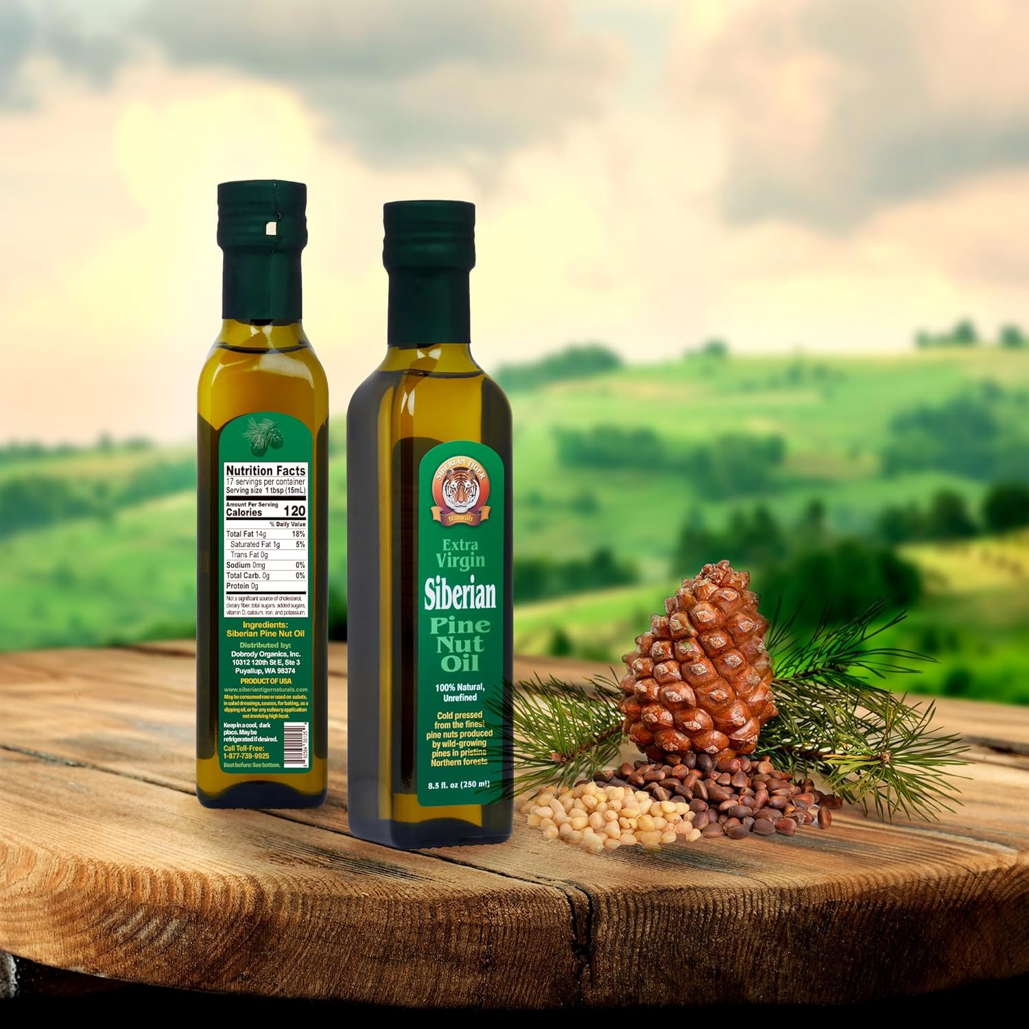 Extra Virgin Siberian Pine Nut Oil, 8.5 oz. Bottle - Premium Quality, Unrefined, 100% Natural - Supports Healthy Digestion and Overall Wellness