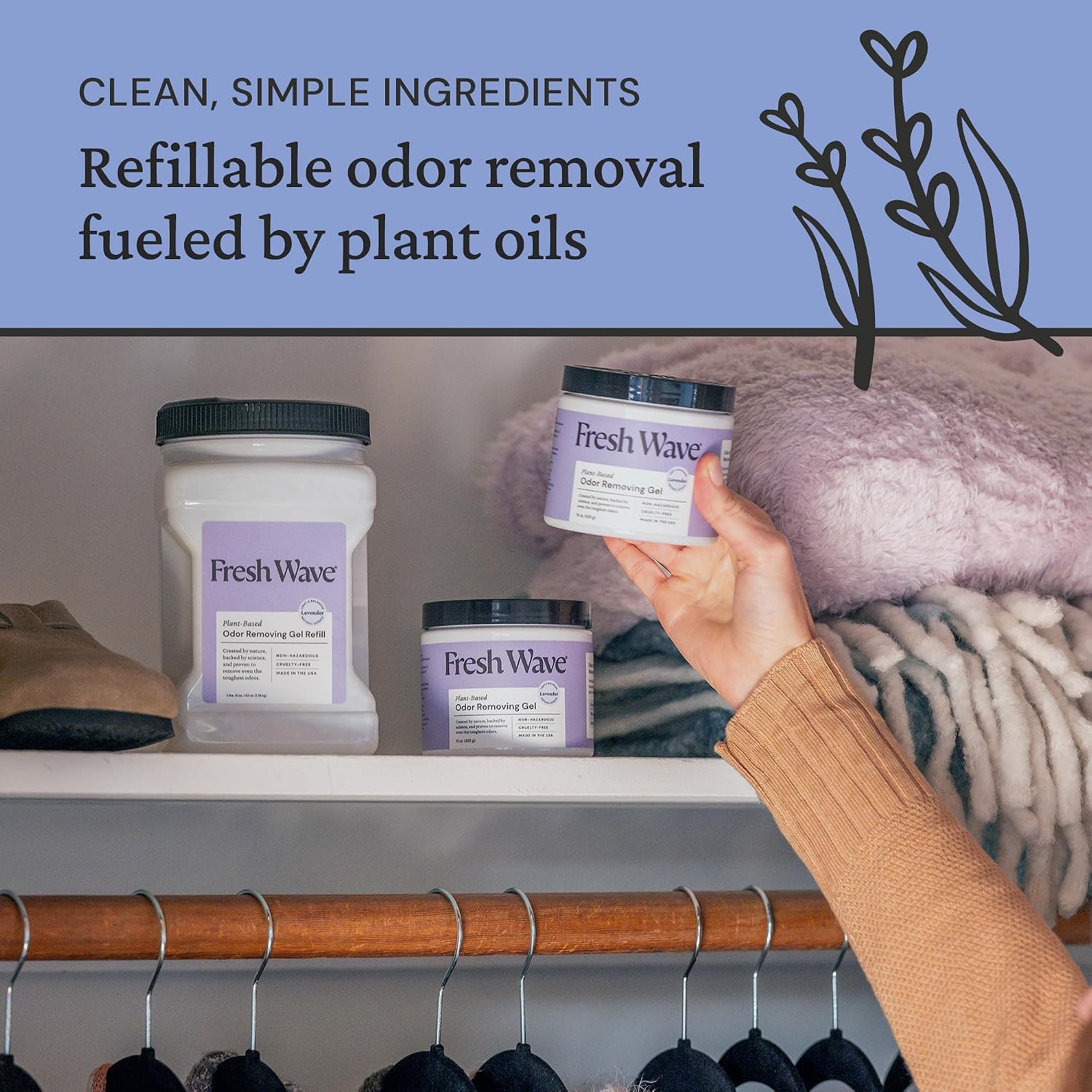 Fresh Wave Lavender Odor Removing Gel & Spray Bundle: (2) 15oz. Gels + (2) 8 fl.oz. Sprays