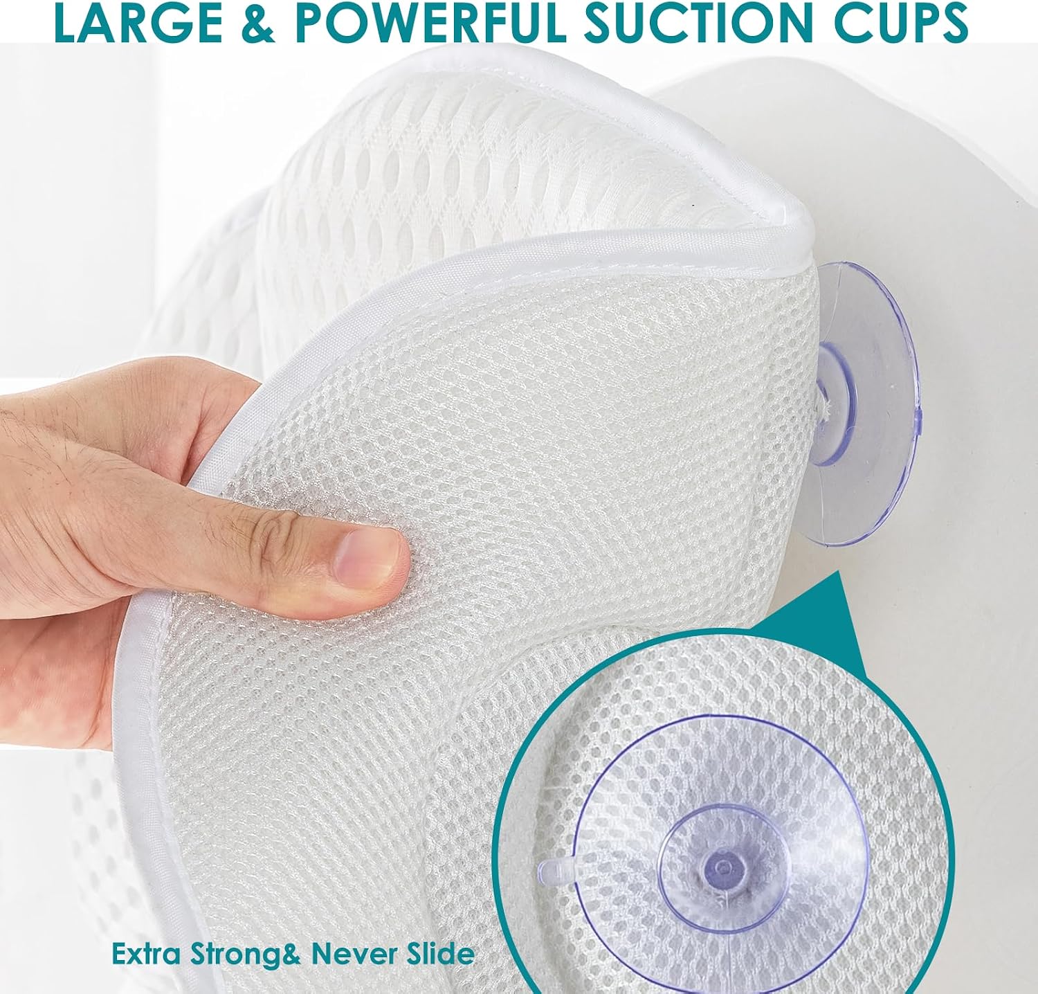 Bath Pillow for Tub,Luxury Bath Pillow for Back,Bathtub Pillow | Bathtub Pillow is Made of Soft 5D Mesh Fabric, Anti Slip Suction Cups, Spa Gifts, Neck And Back Support (Regular Version)