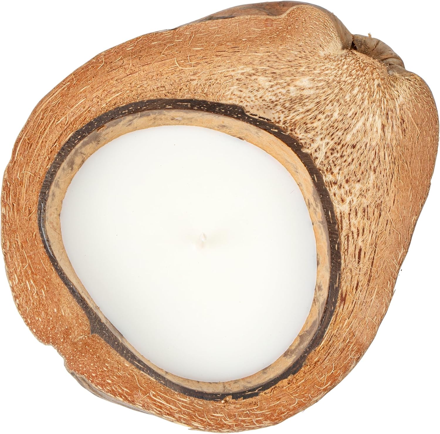 Restaurantware-Coco Casa 6.5 x 2.5 Inch Coconut Shell Candle, 1 Hand Poured Coconut Bowl Candle - Jasmine Fragrance, Double Wax Blend, Soy Wax Scented, Wooden Wick,