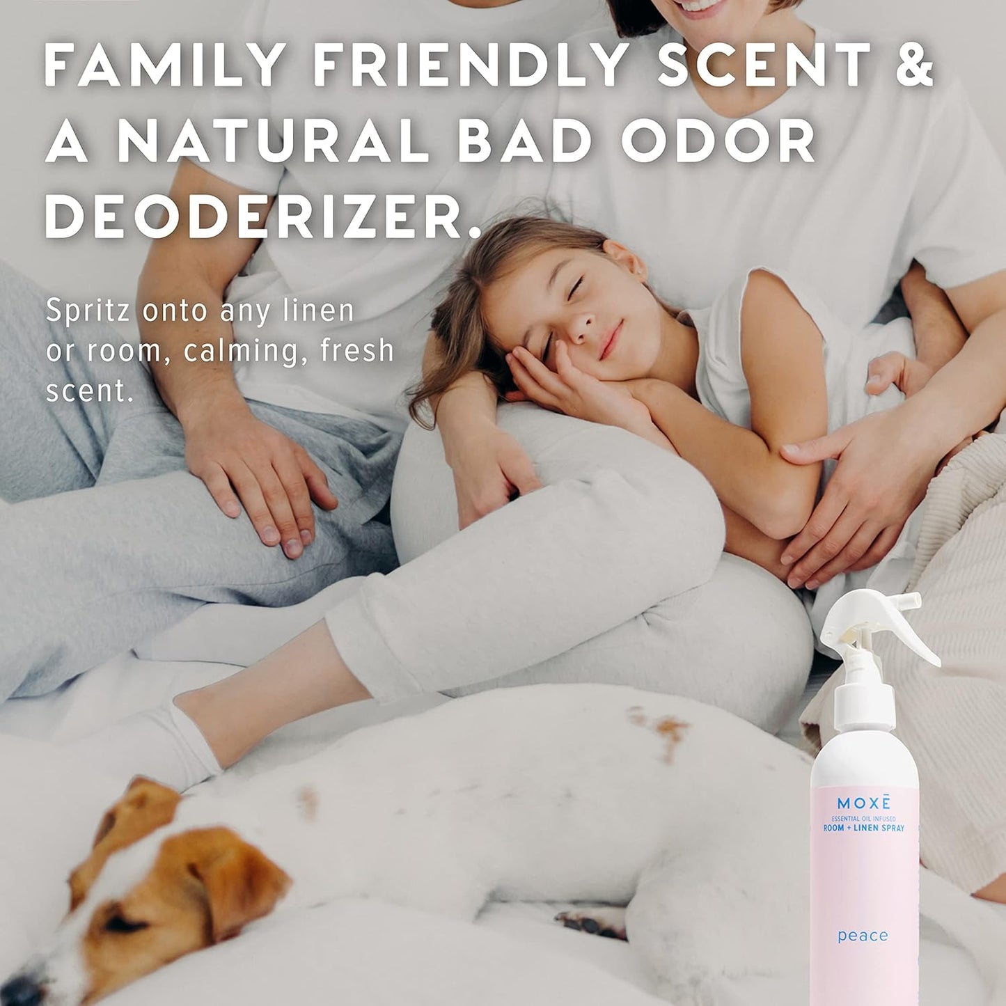 MOXĒ Peace Linen & Room Spray, Zen-Ful Essential Oils, Natural Aromatherapy Mist, Home & Bedroom, Office, Furniture, Bedding, Pillows, Sheets, Bergamot, Lime, Mandarin, Geranium, 8 Ounces (1 Pack)