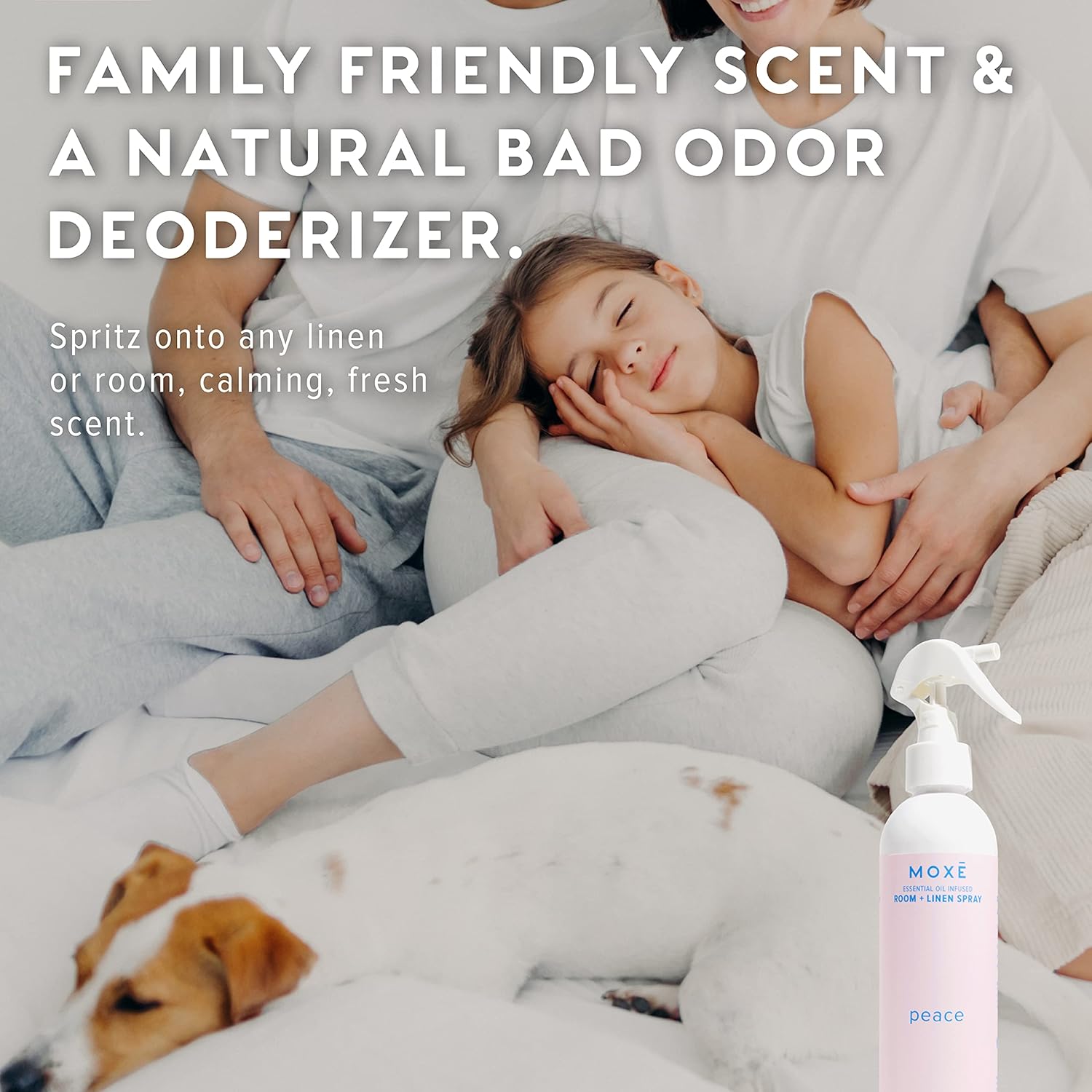 MOXĒ Peace Linen & Room Spray, Zen-Ful Essential Oils, Natural Aromatherapy Mist, Home & Bedroom, Office, Furniture, Bedding, Pillows, Sheets, Bergamot, Lime, Mandarin, Geranium, 8 Ounces (1 Pack)