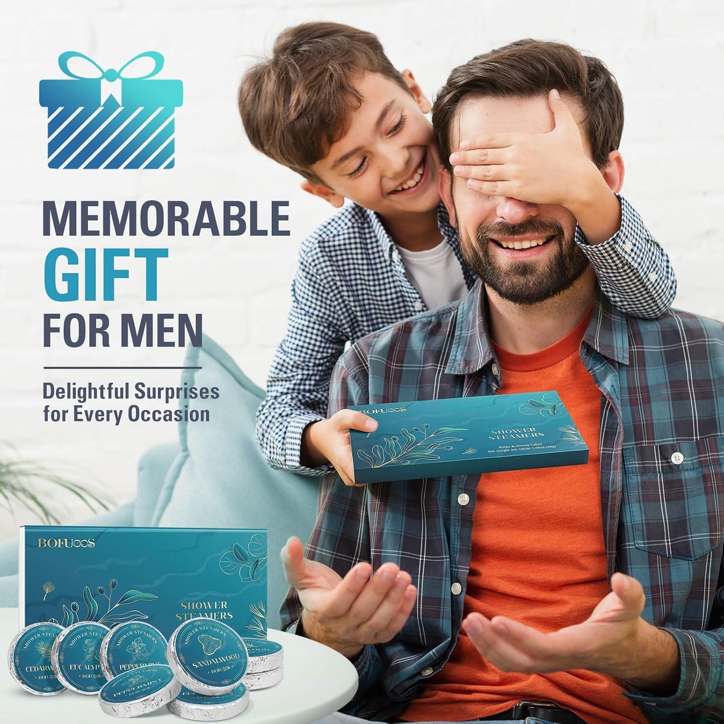 Shower Steamers for Men Daily Relaxation, Gifts for Men, Dad, Teen | Birthday & Christmas Gift for Him, Husband, Boyfriend, Premium Natural Essential Oils Aromatherapy for Soothing Daily Stress