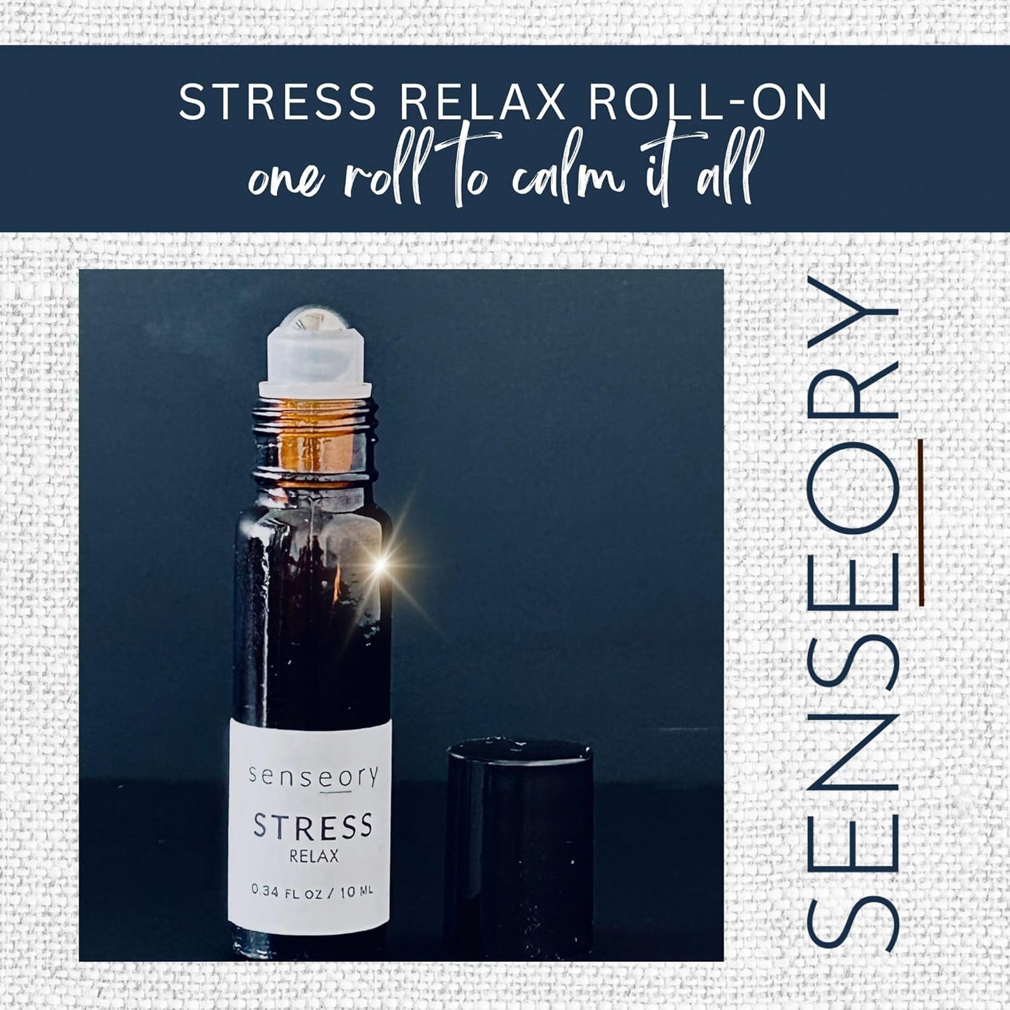 Stress Relax Essential Oil Roll-On – Bergamot, Lemon, Cinnamon Leaf & Amyris Blend – Natural Aromatherapy for Calm, Relaxation & Emotional Balance – 10ml Roll-On
