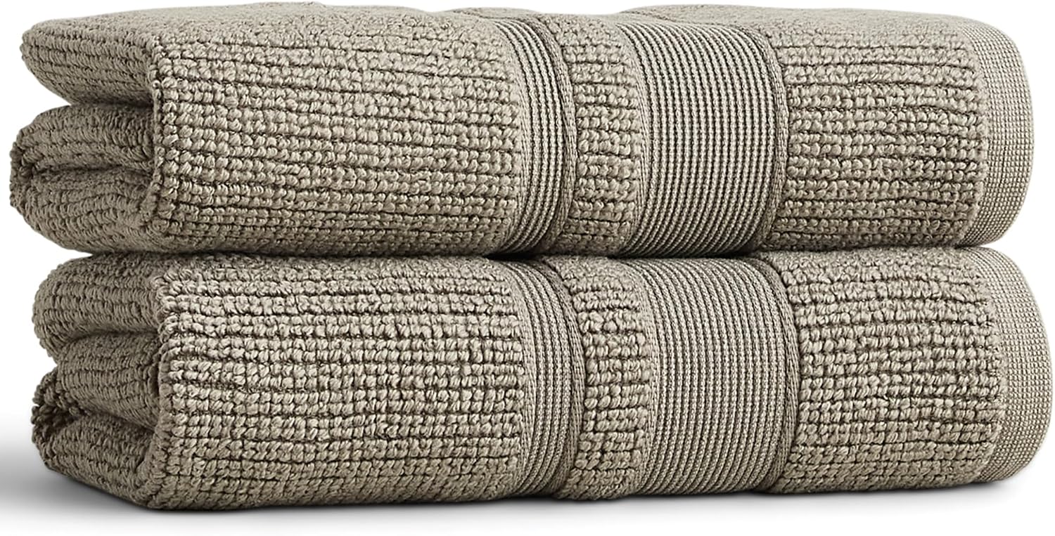 Preston Lane Douro Hand Towel Set – 2 Pack Luxury Cotton Towels, Ultra Soft & Absorbent, Quick-Dry Spa-Quality Bathroom Towels, Made in Portugal, Eucalyptus - 18.5 x 27.5