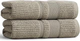Preston Lane Douro Hand Towel Set – 2 Pack Luxury Cotton Towels, Ultra Soft & Absorbent, Quick-Dry Spa-Quality Bathroom Towels, Made in Portugal, Eucalyptus - 18.5 x 27.5