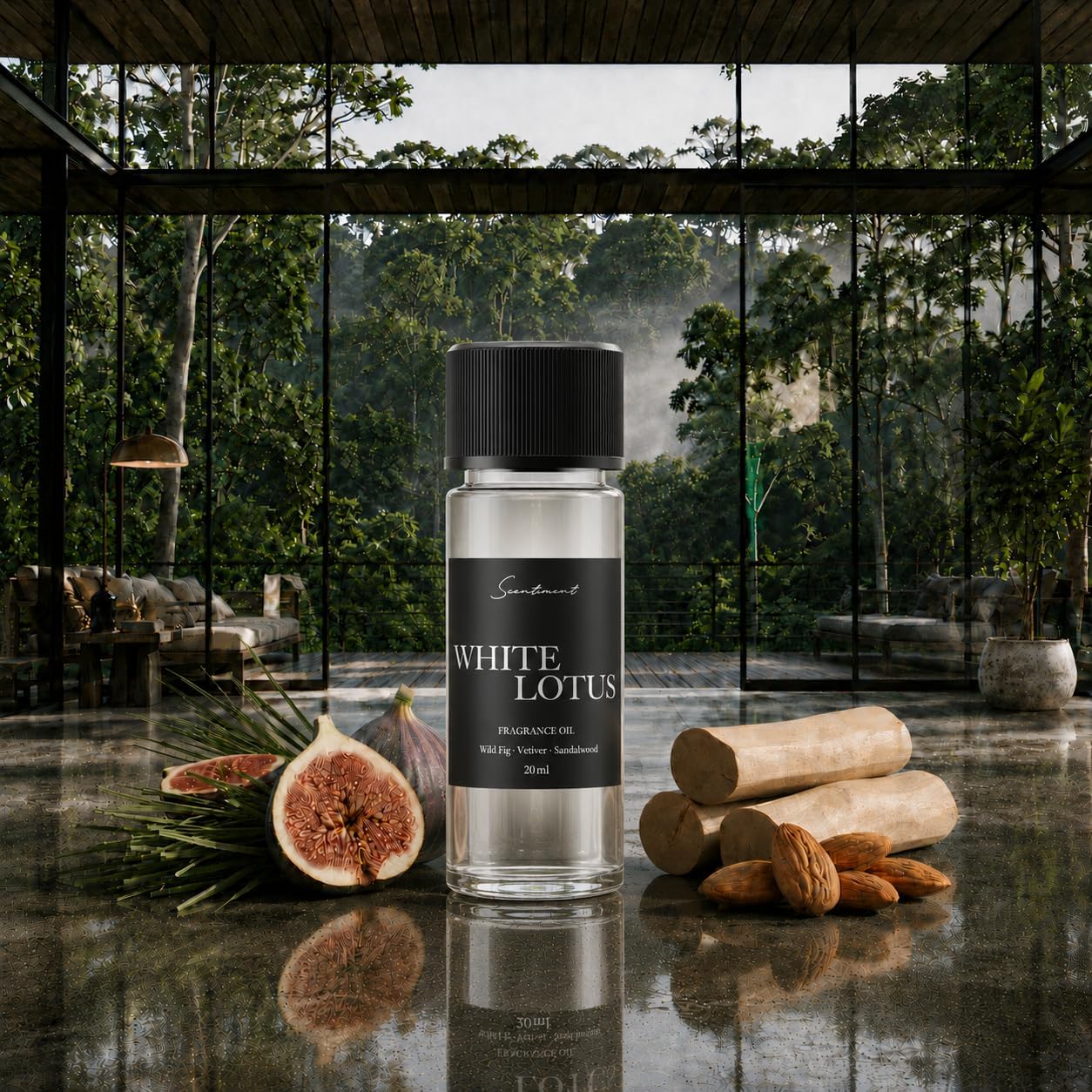 Scentiment White Lotus Diffuser Oil - Premium Hotel Scent with Notes of of Wild Fig, Vetiver, Almond & Sandalwood Home Scent, Hotel Fragrance Oil Diffuser Refill - 0.68 fl oz (20 mL)