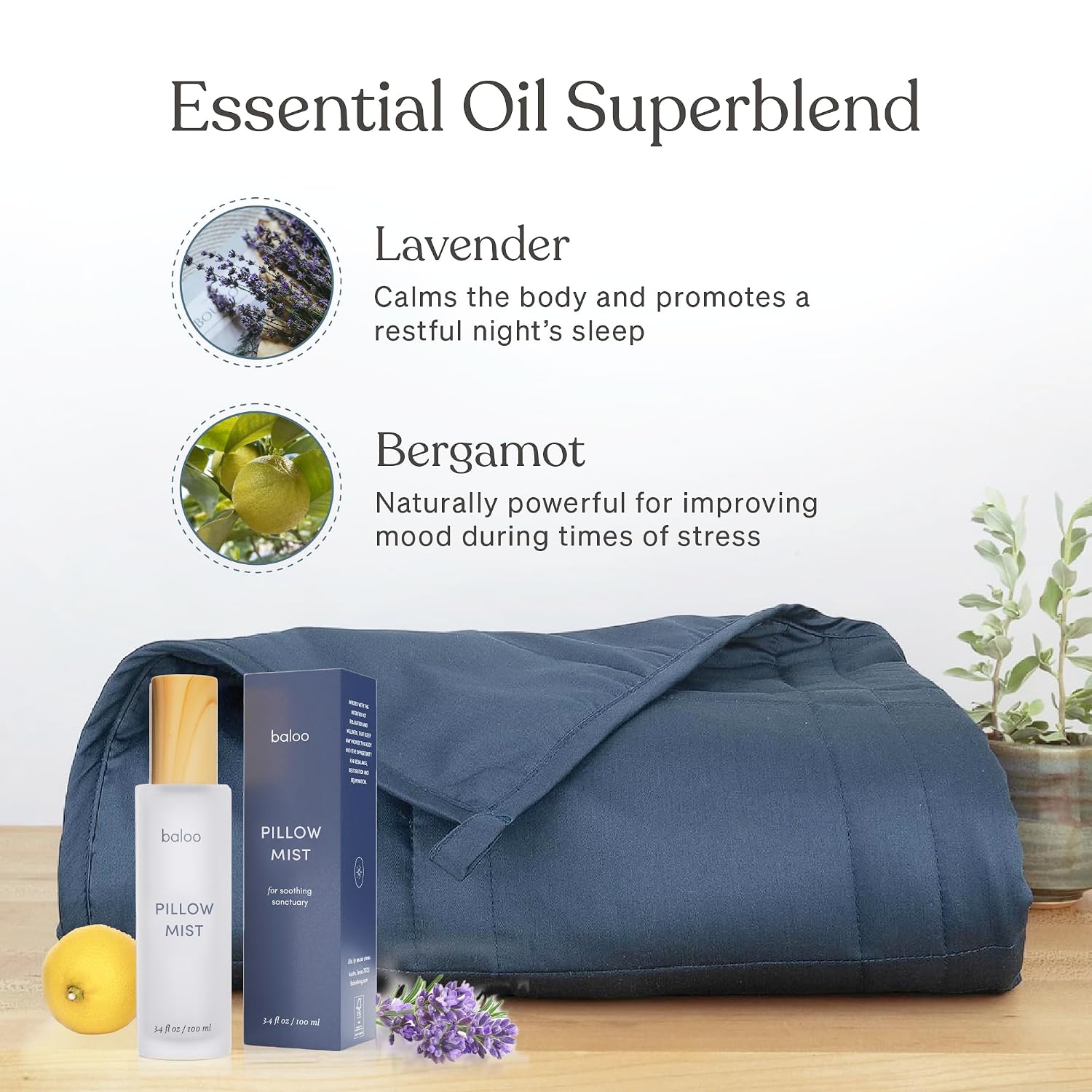 Baloo Pillow Mist | Natural & Calming Sleep Spray with Lavender, Chamomile & Lemon Essential Oils | for Pillows, Linen & Bedding | Relaxing Aromatherapy for Sleep | 100ml