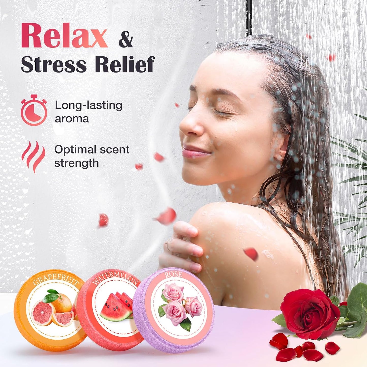 Qivatex Shower Steamers Aromatherapy, Birthday Gifts for Women, Teen Girls | Natural Essential Oils, Soothing Spa Self Care for Stress Relief & Relaxation, Gift for Women, Wife, Mom, Sister, Girlfriend