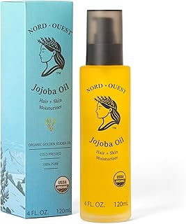 USDA Organic Jojoba Oil - 4 oz | Cold-Pressed & Natural Moisturizer for Face, Skin, Hair & Nails | Pure, Hexane Free Base Carrier Oil | Jojoba Oil Organic