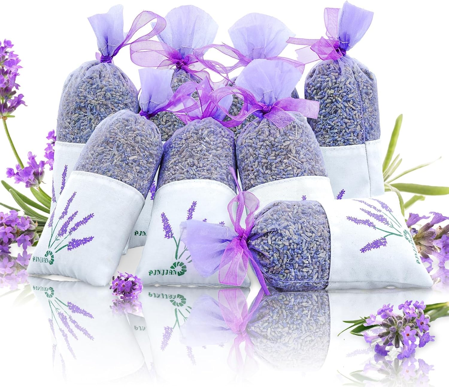 8 Packs Lavender Sachets for Drawers and Closets, Long-Lasting Lavender Scented Sachets Home Fragrance Hanging Closet Car Freshener Odor Eliminator, Smell Good for House