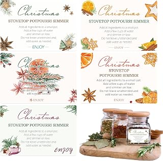 120pcs Christmas Stovetop Potpourri Stickers Simmer Pot Potpourri Instructions Labels 2x3 Inch-Christmas Party Celebrations Present Tags Decal Stove Top Simmer Home Scent Use