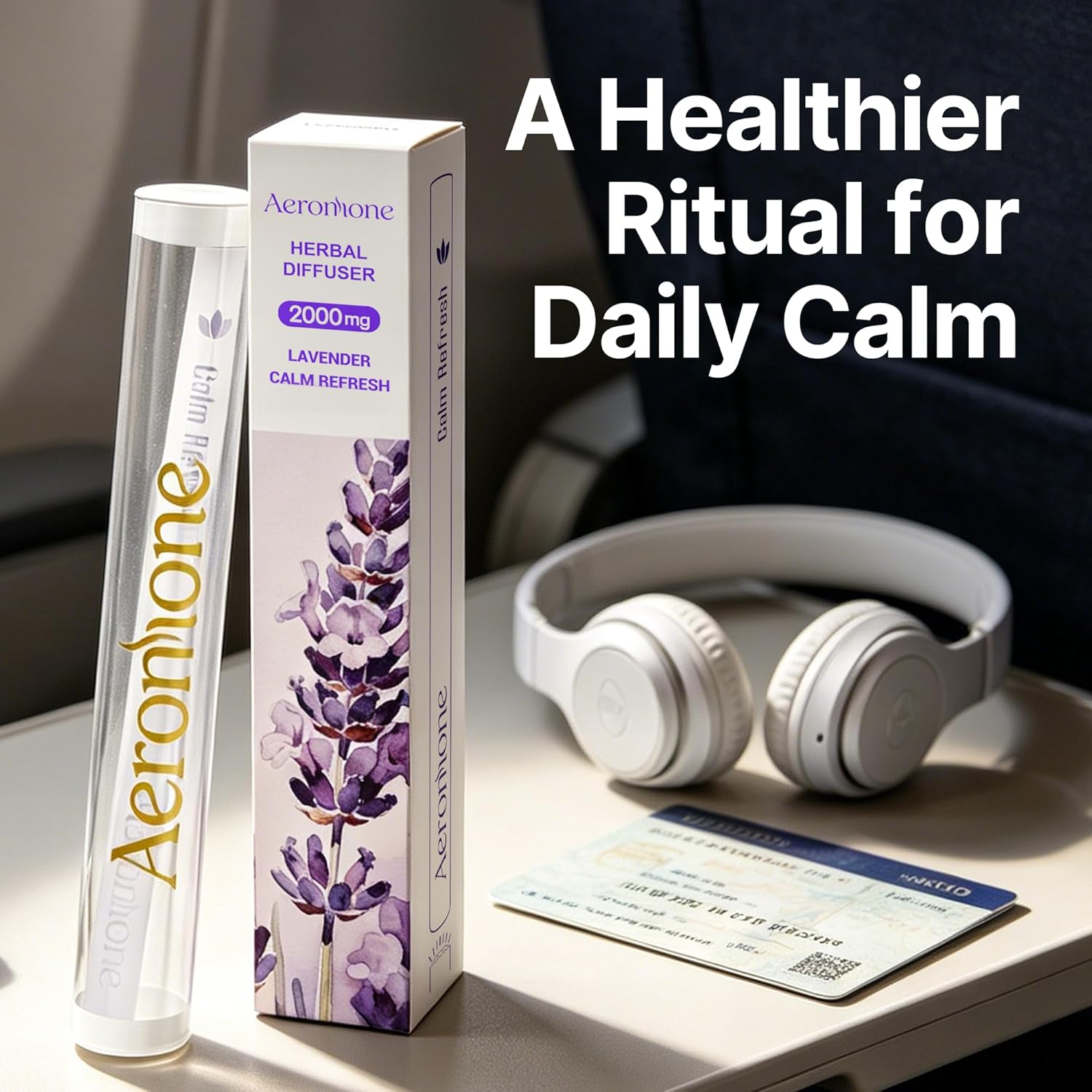 Calm Herbal Diffuser, Calming Blend with Lavender, Saffron & Other Herbs Support for Stress Relief & Ritual Improvement - 2000 mg Essential Oil (Around 900 Uses, Varies by Usage)