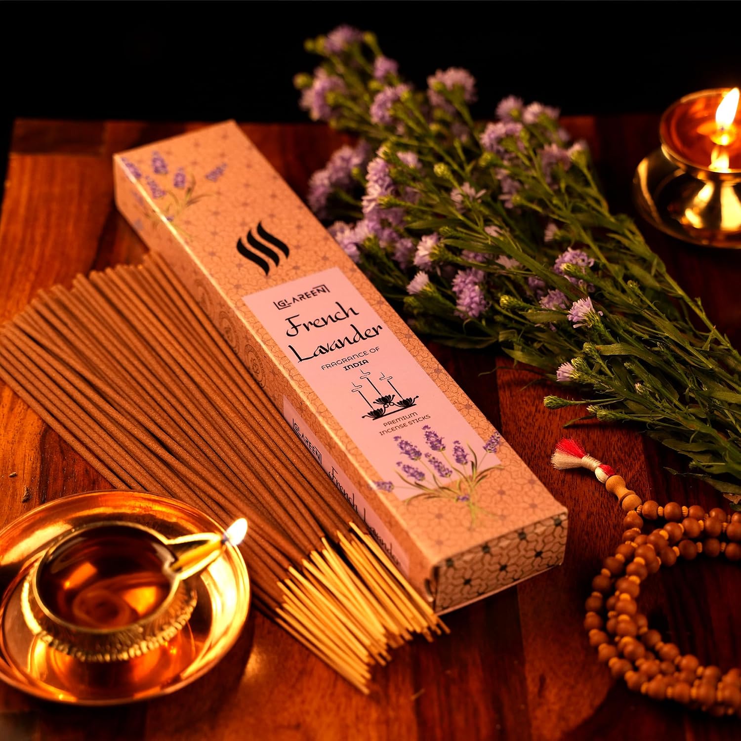 French Lavender Bliss: Exquisite Lavender Agarbatti Incense Sticks (Pack of 50) | Embrace Serenity in Every Burn