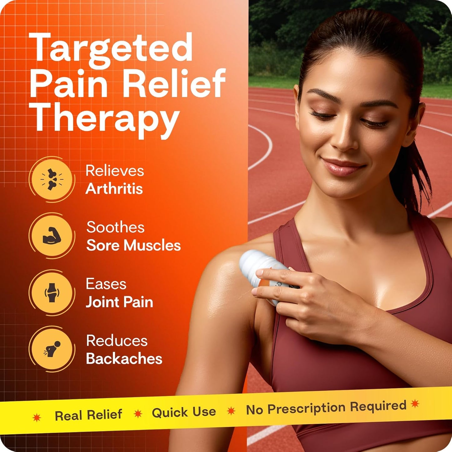 Max-Strength Pain Relief Roll-On Gel – Cold & Hot Therapy with Menthol 2% + Methyl Salicylate 10% – Fast-Absorbing, Non-Greasy for Back, Arthritis, Muscle & Joint Pain – 3.38 fl oz