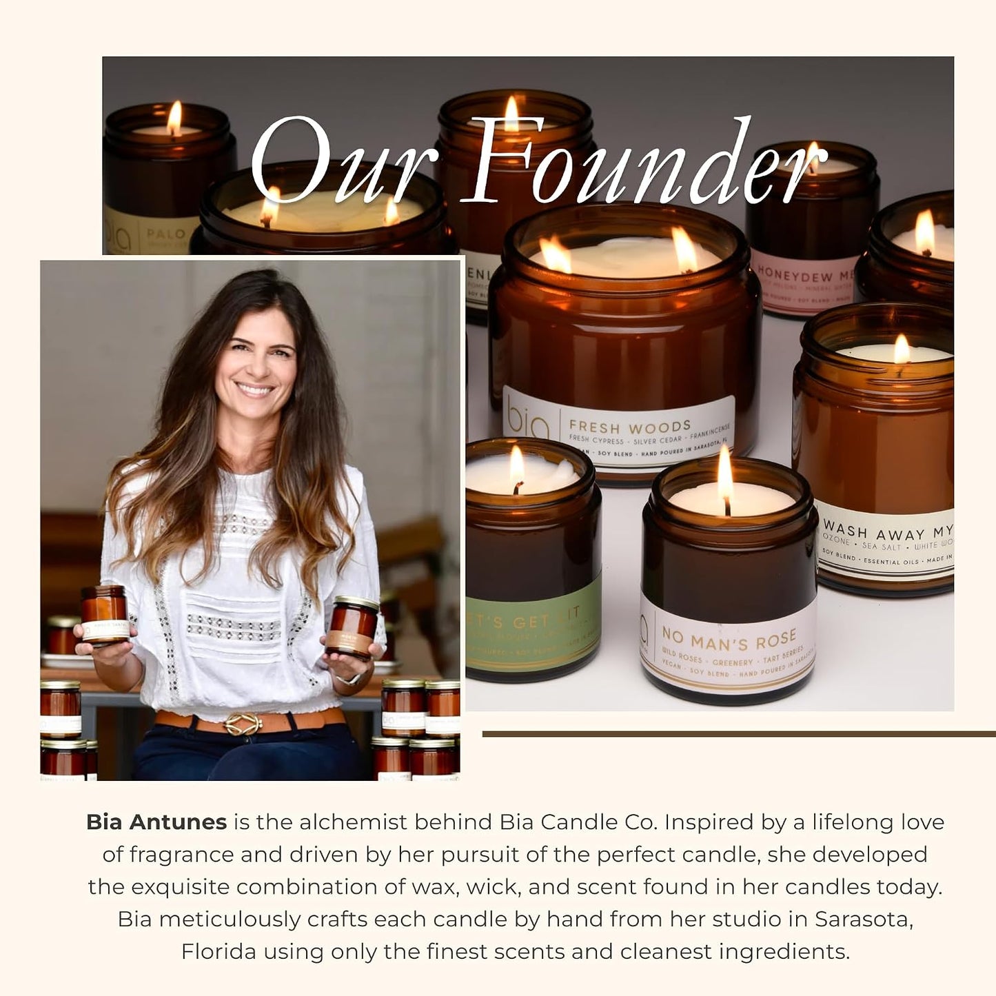 Palo Santo Candle, Rosemary Cedar Leather Soy Candle, Sandalwood Tonka, Perfume-Inspired, Hand Poured USA, High Fragrance Load, Lead-Free Wick, Reusable Jar, Ritual Scent, 7 oz