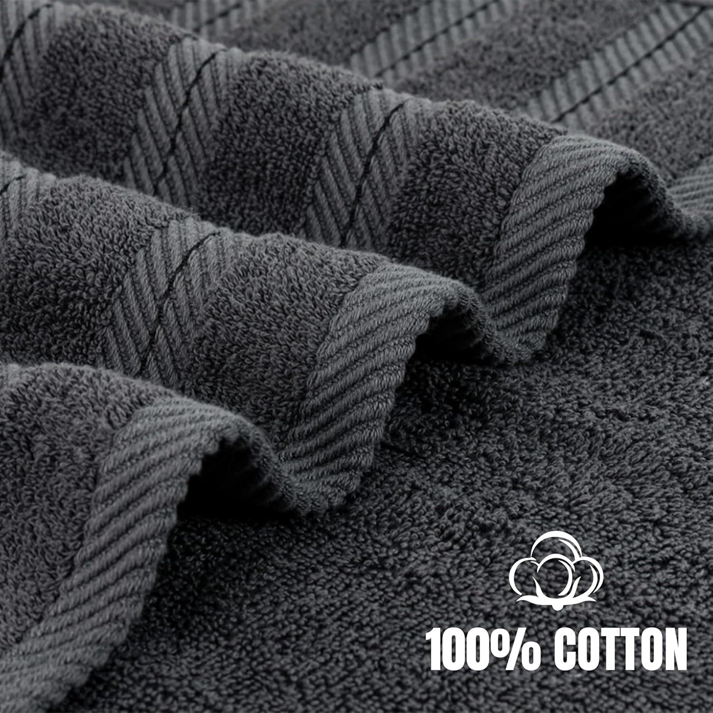 Utopia Towels 8 Piece Towel Set – Super Absorbent & Quicker-to-Dry, Thick 100% Ring Spun Cotton Towels for Bathroom, Spa & Hotel – 2 Bath, 2 Hand, 4 Washcloths, Grey