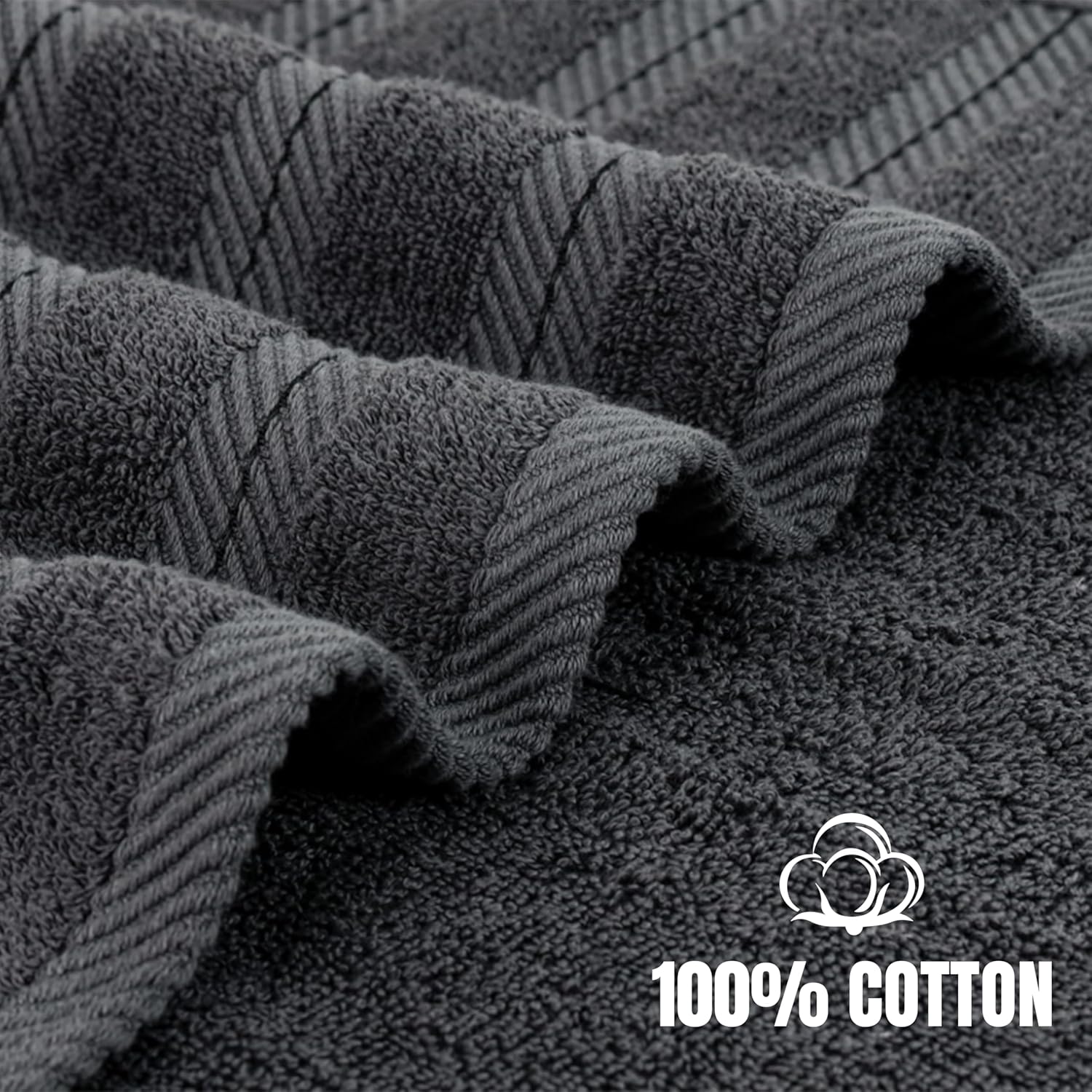 Utopia Towels 8 Piece Towel Set – Super Absorbent & Quicker-to-Dry, Thick 100% Ring Spun Cotton Towels for Bathroom, Spa & Hotel – 2 Bath, 2 Hand, 4 Washcloths, Grey