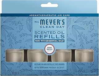 MRS. MEYER'S CLEAN DAY Scented Oil Refills, Rain Water, contains 4 .67 fl oz refills
