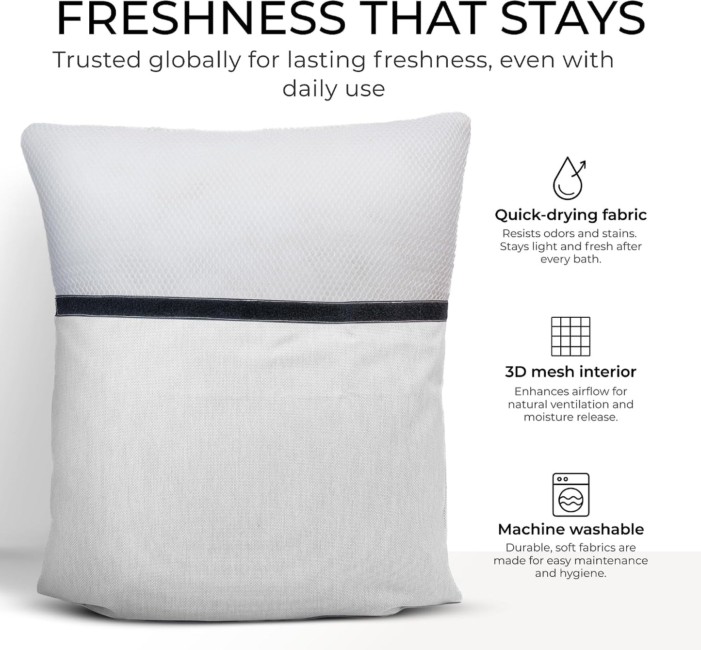 Luxury Bath Pillow for Tub - Thick and Comfortable Bathtub Pillow Support for Head and Neck and Back - Washable Quick-Drying Bath Pillows - Bath Cushion for Home Spa - Fits Any Bathtub - White