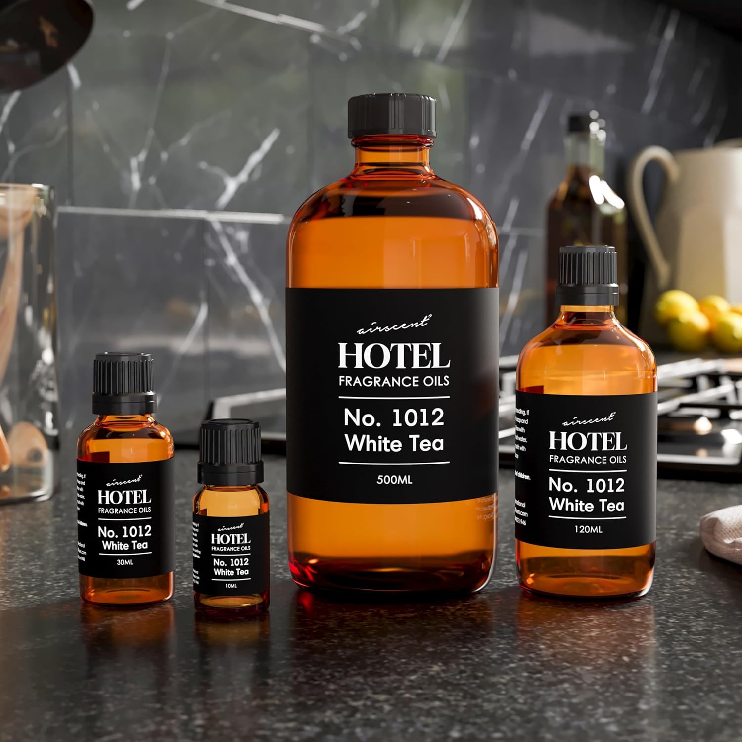 AirScent Hotel Diffuser Oil No. 1012 Inspired by The White Tea Hotel Scent - Premium Fragrance Oil for Ultrasonic and Waterless Diffusers and Crafting - 120 mL, 4 fl oz Bottle