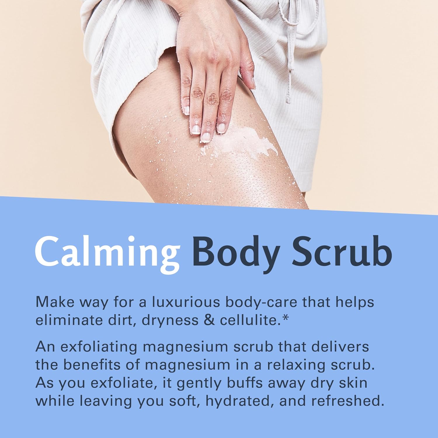 Magnesium Body Scrub for Sore Muscles, Exfoliation & Relaxation | Calming & Moisturizing Mineral-Rich Dead Sea Salt with Collagen, Stem Cell & Shea Butter, for Body, Hands & Feet, 16oz by M3