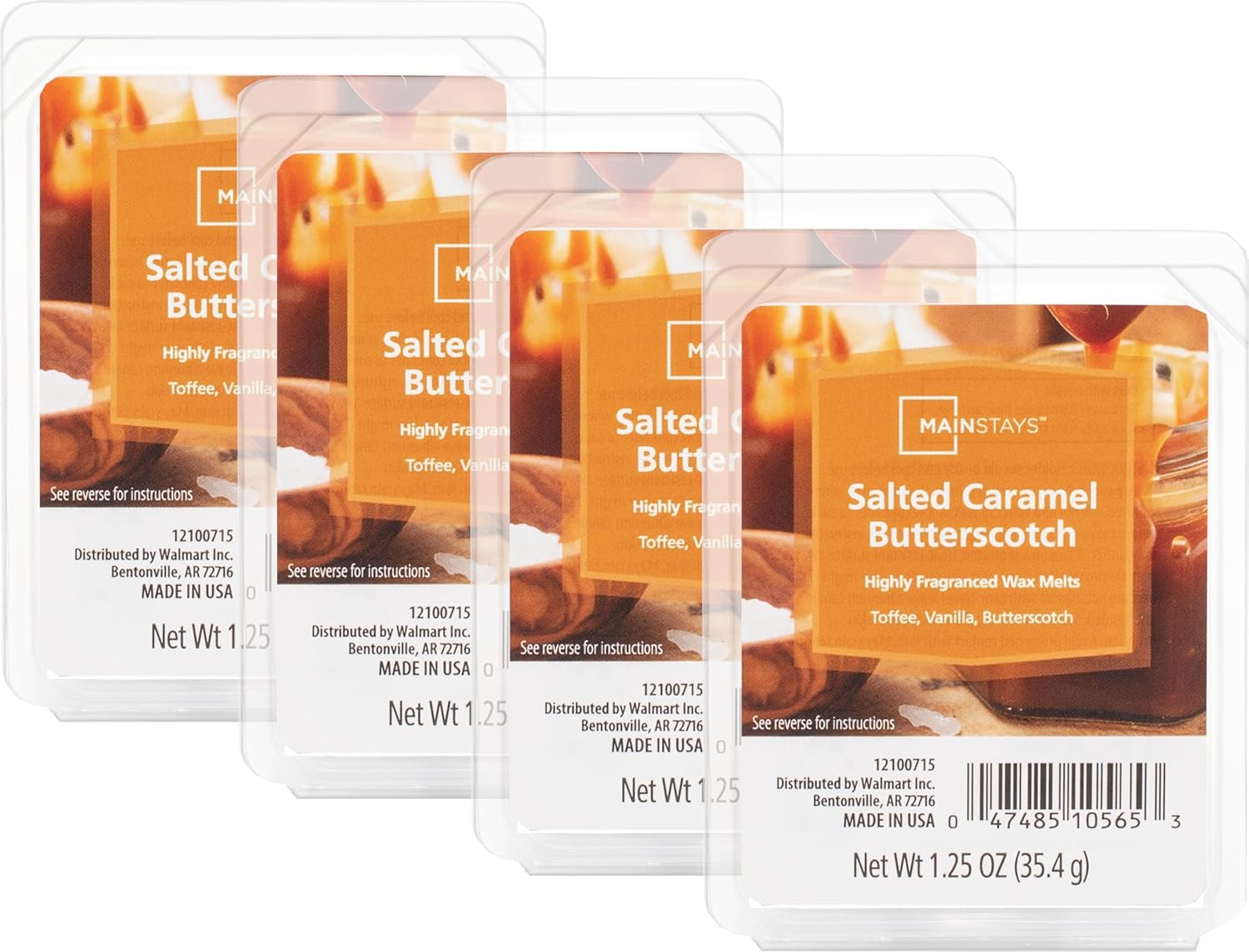 Mainstays Scented Wax Cubes 1.25oz 4-Pack (Salted Caramel Butterscotch)
