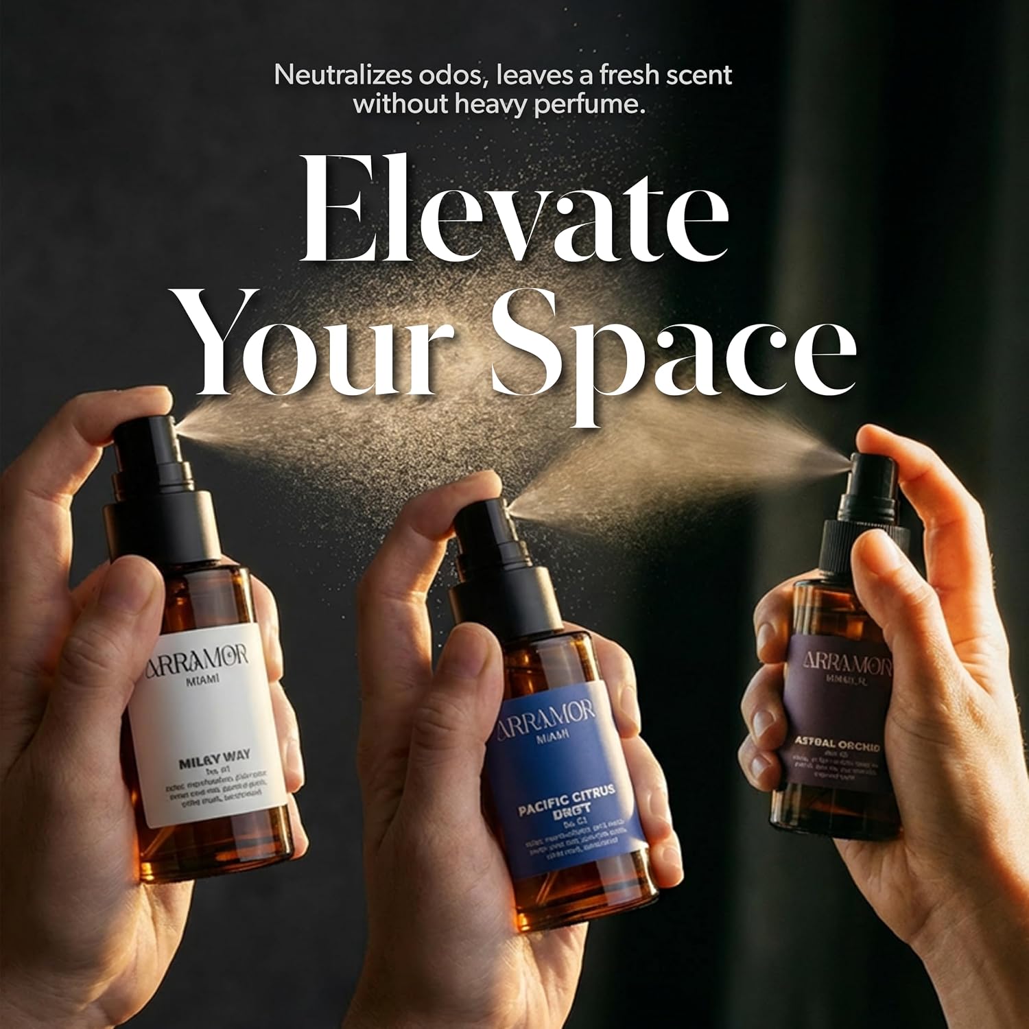 Room Spray Air Freshener Variety Pack – Odor Eliminator & Linen Spray with Essential Oils – Long Lasting Home Fragrance Mist for Bathroom, Bedroom, Fabric & Pillow, 3 Scents (3 Pack, 2oz Each)