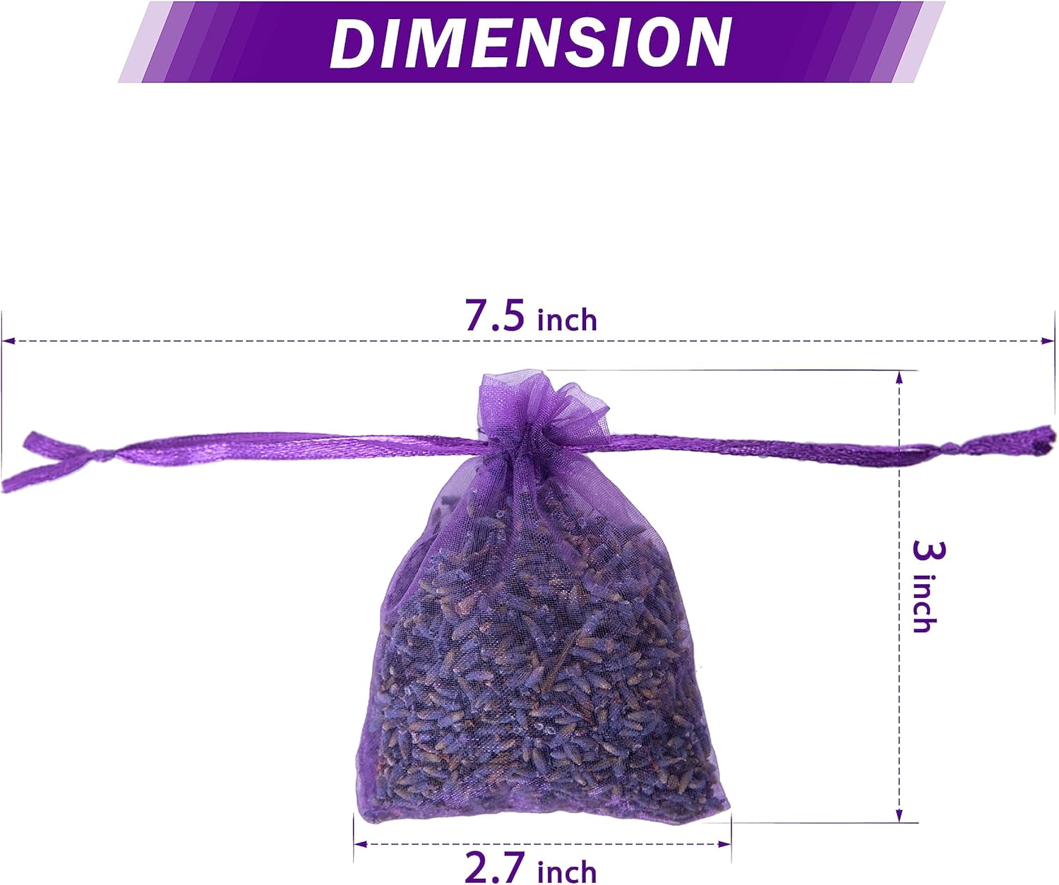 Lavande Sur Terre French Lavender Sachets for Drawers and Closets Fresh Scents, Set of 36, Home Fragrance Sachet for Closets and Drawers, Purple, LV-C-36-1