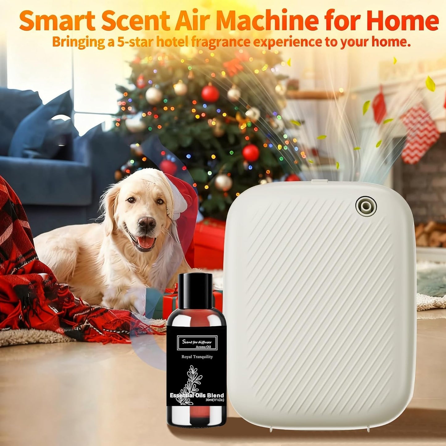 Smart Waterless Essential Oil Diffuser, 400ML Hotel Scent Diffuser with 12A1V Power Adapter for Large Room and Commercial Use, Scent Air Machine Cover Up to 2000 Sq.Ft
