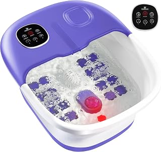 Medical king Foot Spa with Heat and Massage and Jets Includes A Remote Control A Pumice Stone Collapsible Foot Spa Massager with Heat and Massage Bubbles and Vibration