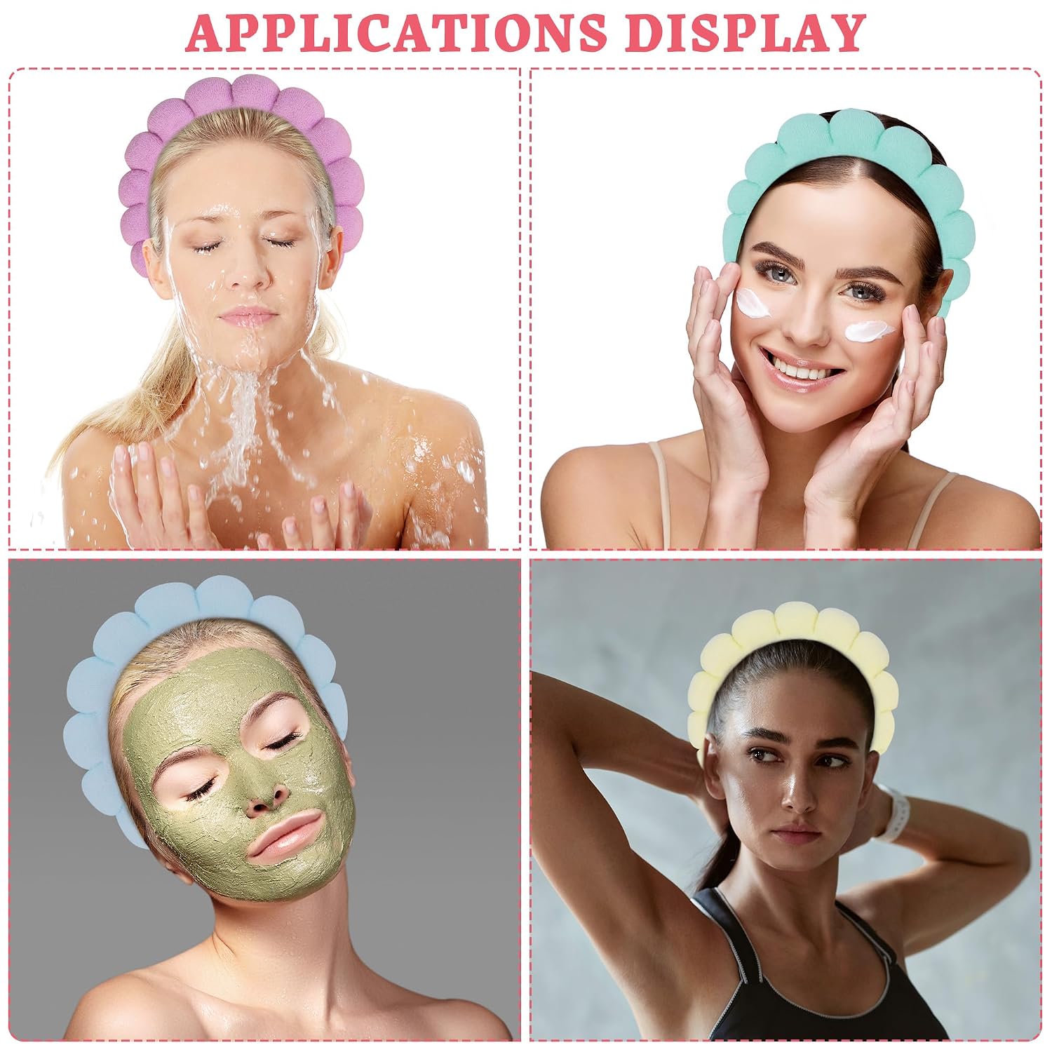 10 Pcs Spa Headband Bulk for Women Makeup Headband for Washing Face,Skincare,Mask(Terry Cloth)