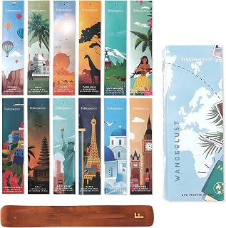 Folkulture Incense Sticks (240 Sticks) | Set of 12 Premium Incense Sticks Variety Pack Aromatherapy Gifts | No Charcoal, Organic, Non Toxic, 45 Mins, Long Burning Vanilla, Caramel, Rose Insence-Sticks