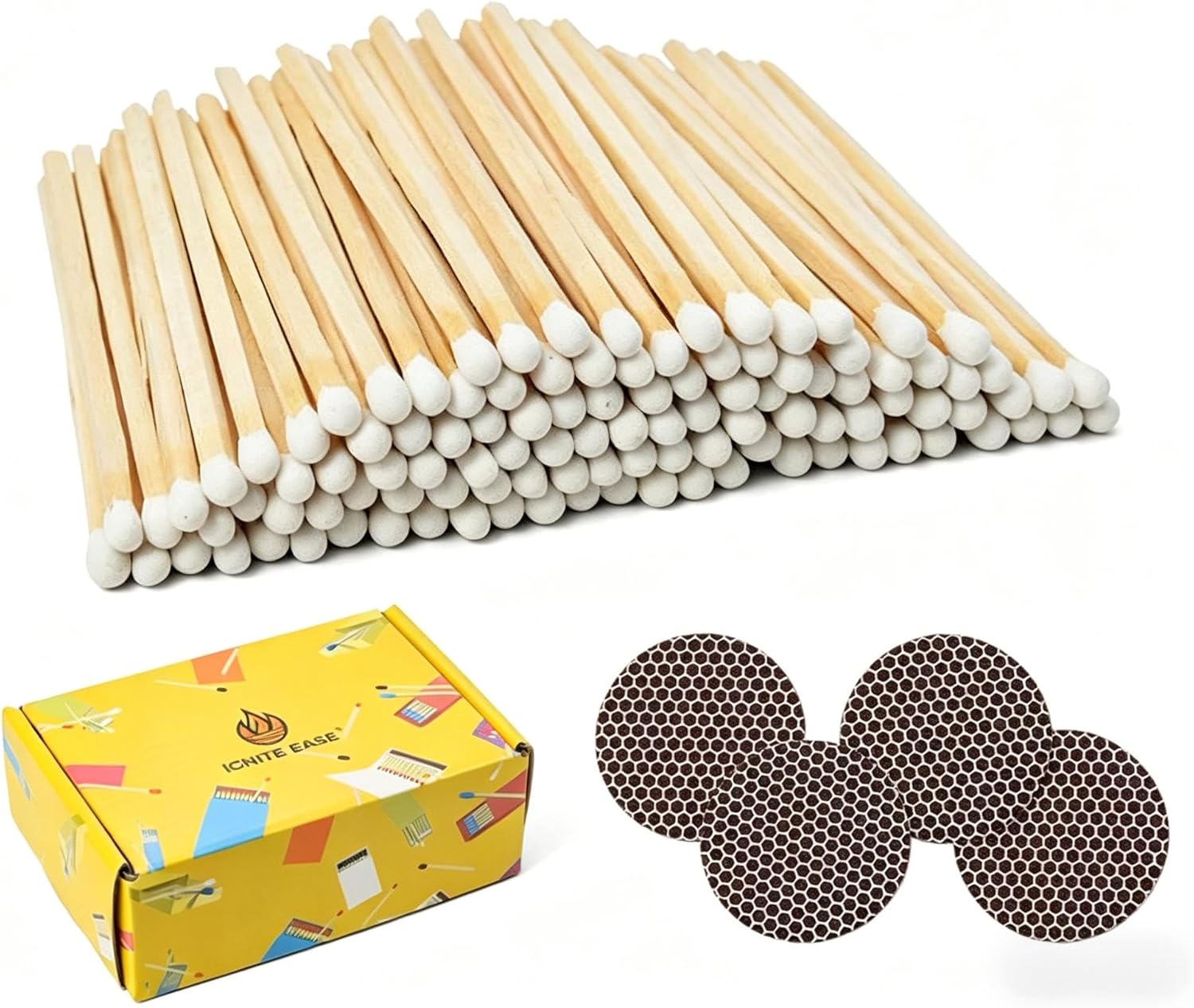 2 Inch White Matches, 100 Count Wooden Matches Sticks with Striker, Boxed Matches, Safety Small Matches for Candle, Wedding, Party Decor By IGNITE EASE