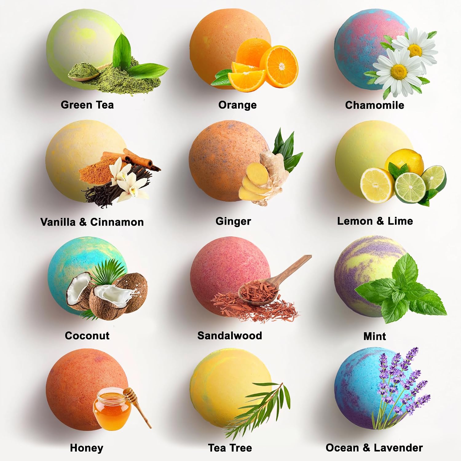 Aqua Elegante Luxury Bath Bombs for Women - Gift Set of 12 Large Bathbombs with Essential Oils, Shea Butter, Coconut Oil - No Stain, Natural, Vegan, Moisturizing Spa Present for Mom, Wife, Girlfriend