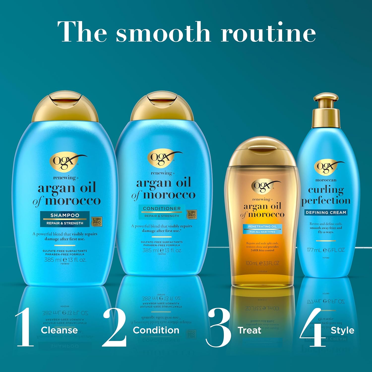 OGX Argan Oil of Morocco Curl-Defining Styling Cream, Anti-Frizz Curl Cream for Curly Hair & All Textures, Cold-Pressed Argan Oil, Paraben-Free, Sulfate-Free Surfactants, Curly Hair Products, 6 oz