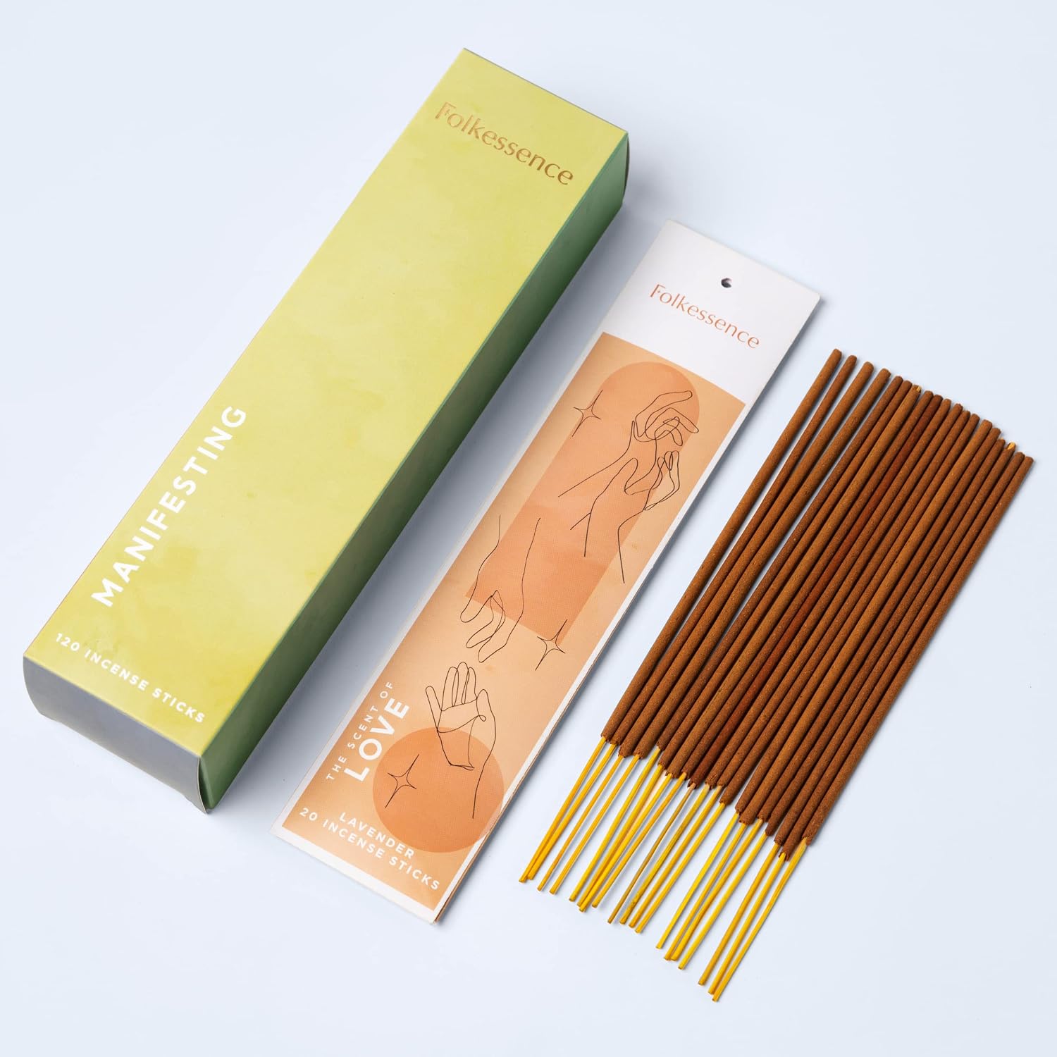 Folkulture Incense Sticks (120 Sticks) | Set of 6 Premium Incense For Manifesting, Aromatherapy, Gifts | No Charcoal,Organic, Non Toxic, 45 Mins, Long Burning Frankincense, Coffee, Mint Insence-Sticks