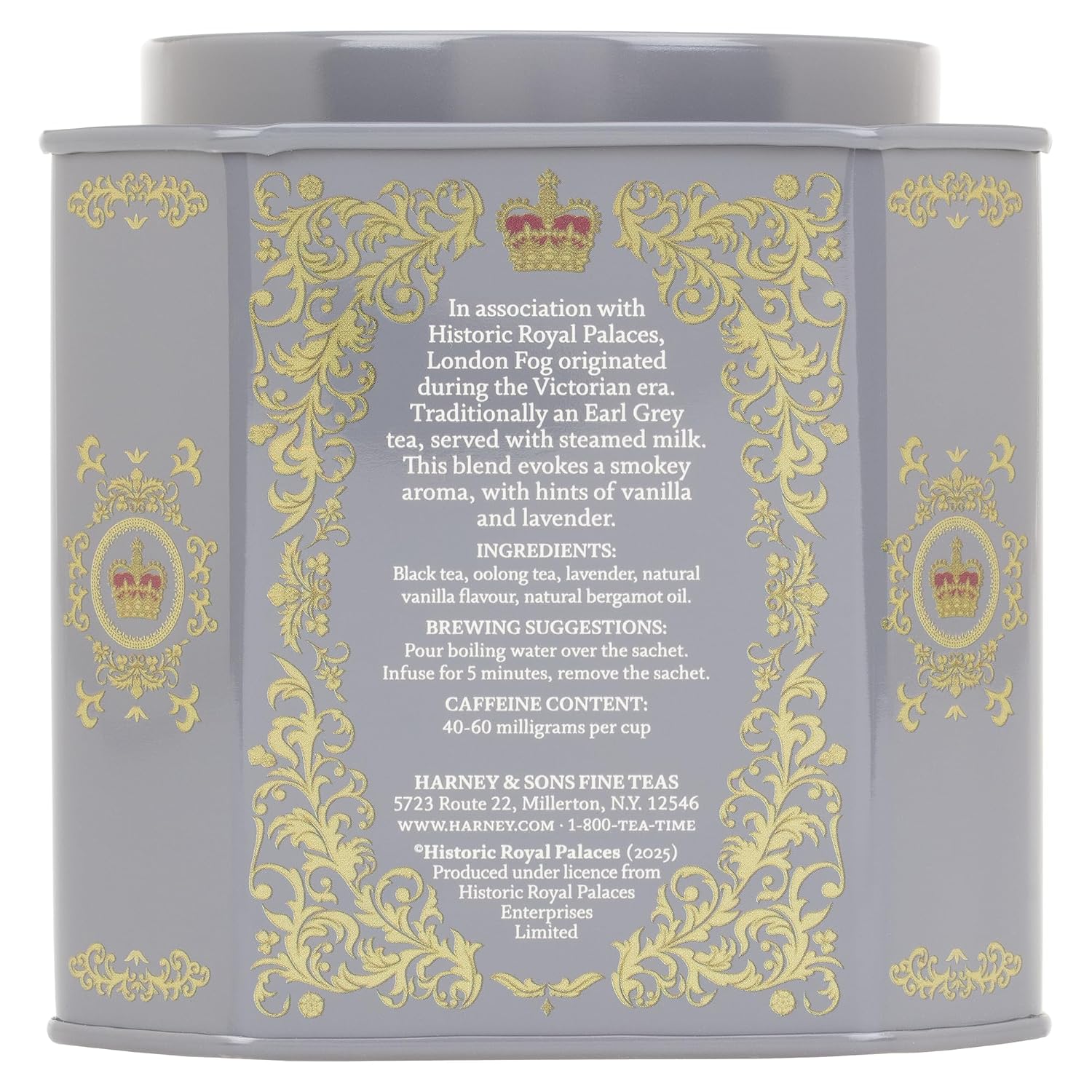 Harney & Sons Victorian London Fog Tea, Black & Oolong Tea with Vanilla, Citrus & Lavender, 30 Sachets