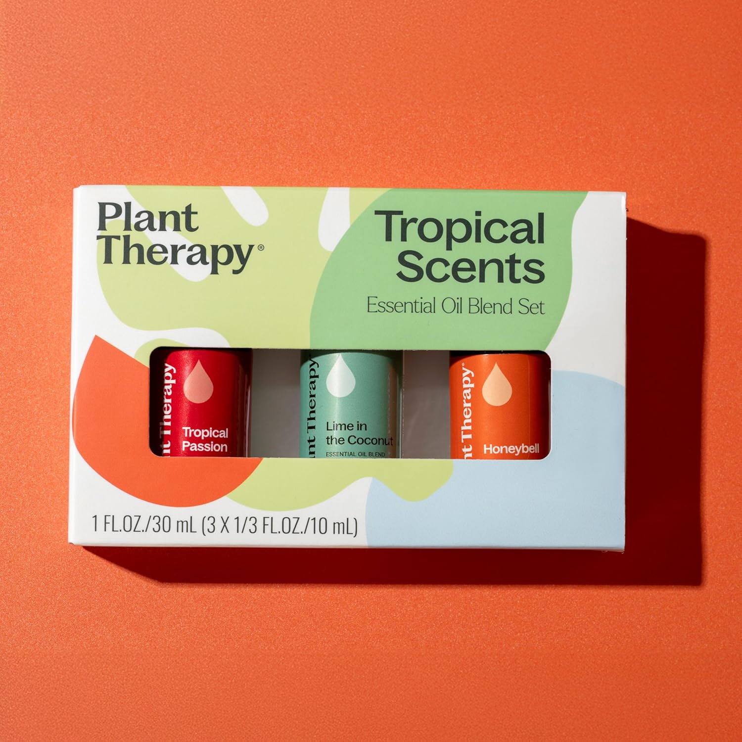 Plant Therapy Tropical Scents Home Set of 3 Essential Oil Blends Including Natural Scents to Scent Your Home with Honeybell, Lime in The Coconut & Tropical Passion 10 mL (1/3 oz) Each