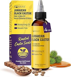4oz Organic Cold Pressed Jamaican Black Castor Oil for Hair Growth and Damaged, Dry Scalp - Unscented, Hexane-Free