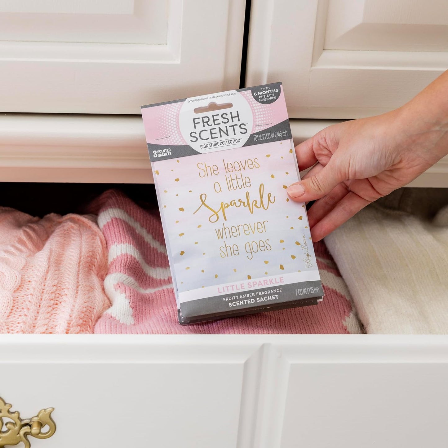 Fresh Scents | Scented Sachet Packet | Little Sparkle | Air Freshener Bags for Drawers, Closets, Cars | 3 Pack | Long Lasting Home Fragrance