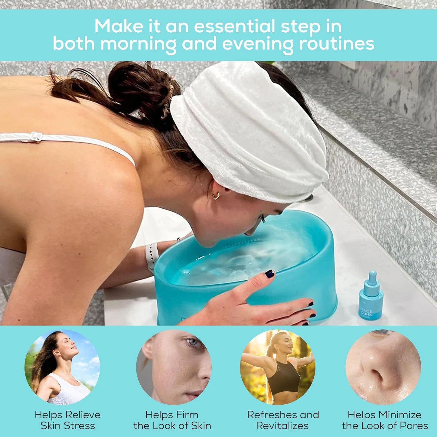 OG Hydrate Kit - Hydrating Ice Facial Kit for Glowing Skin and De-Puffing - At Home Cryo Facial Bowl with Hyaluronic Glow Drops for Hydration and Skin Barrier Care