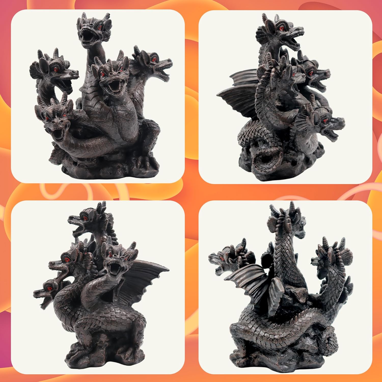 Hosley Resin Dragon Décor Statue Incense Cone Burner 8.5 Inch High, Ideal for Aromatherapy and Fantasy Décor Discover Mystical Elegance, Home Décor, Office, Spa
