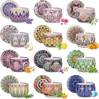 YINUO Scented Candle Gift Set for Women, 12 Pack Soy Wax Aromatherapy Candles, Floral, Citrus & Fresh Scents, Birthday Gifts for Women