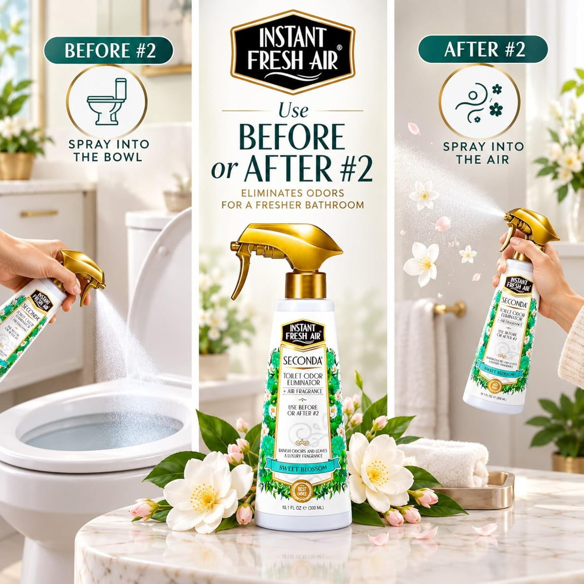 Seconda' Bathroom Air Freshener &amp; Toilet Spray - Blossom
